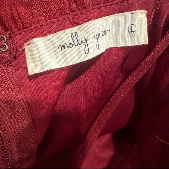 Molly Green Maroon / Burgundy Semi Formal Dress Size Large - Picture 4 of 10